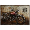 Solid Storage Supplies Motorcycle 5 Mixed Media Iron Hand Painted Dimensional Wall Art SO3489212